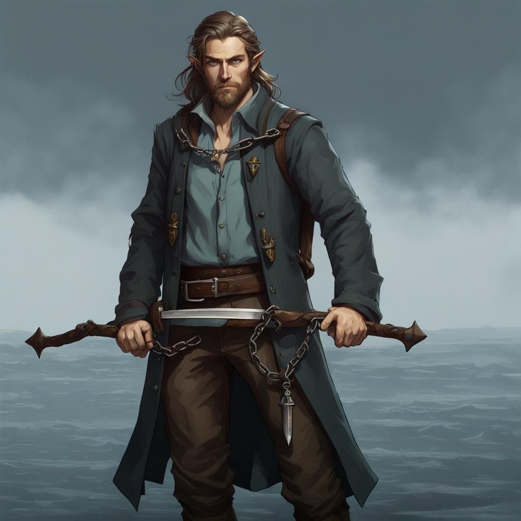 Detailed Elf Character Portrait in Dark Fantasy Style