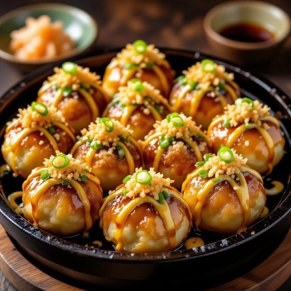 Delicious Takoyaki Japanese Octopus Balls