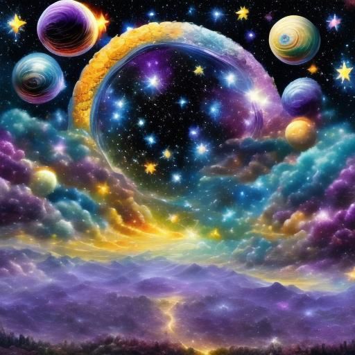 Purple Galaxy Inspired by Starry Night