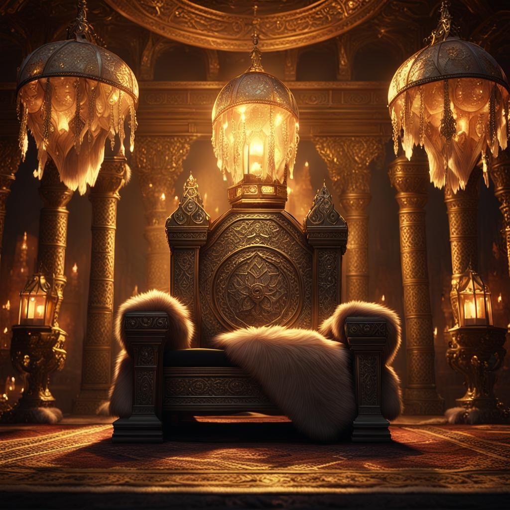 Barbarian Queen in Ornate Throne Room