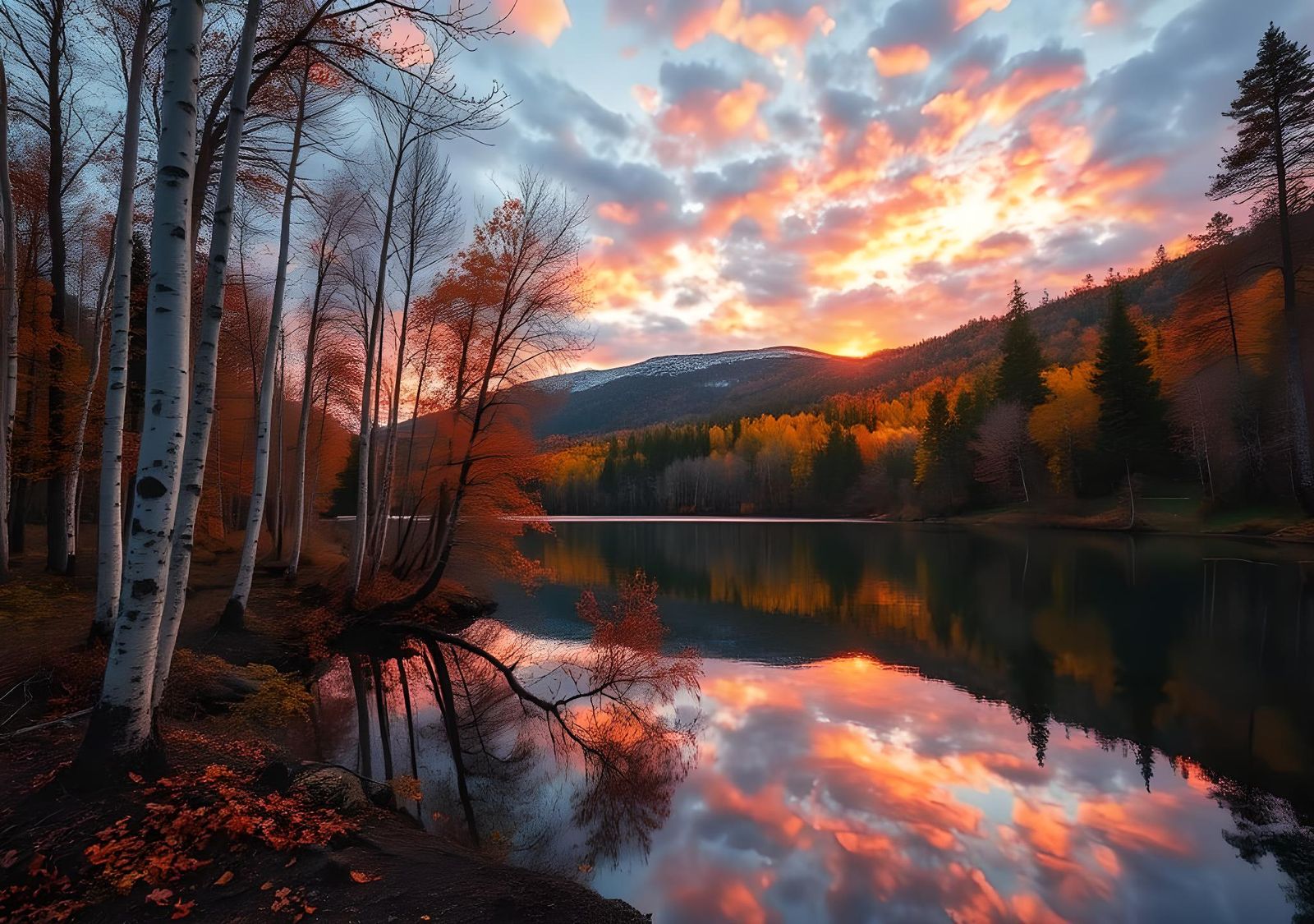 Autumn Sunrise Over Lake: Adamus-Inspired Photograph