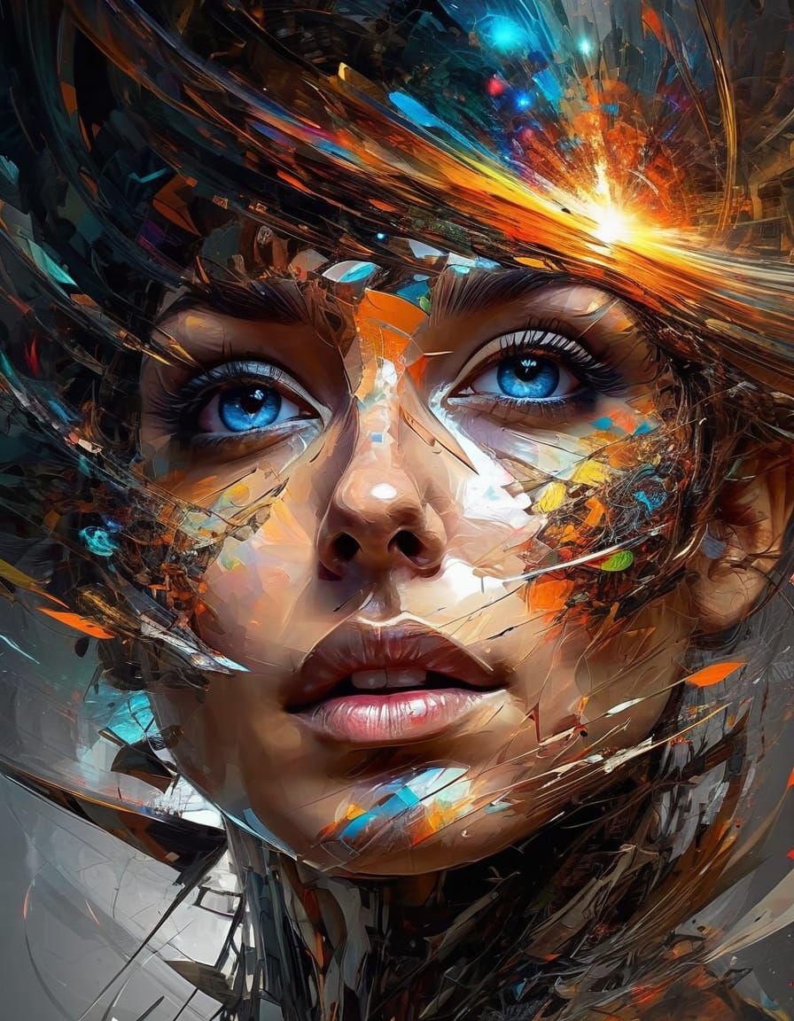 Fractal Mind Portrait in Surreal Style