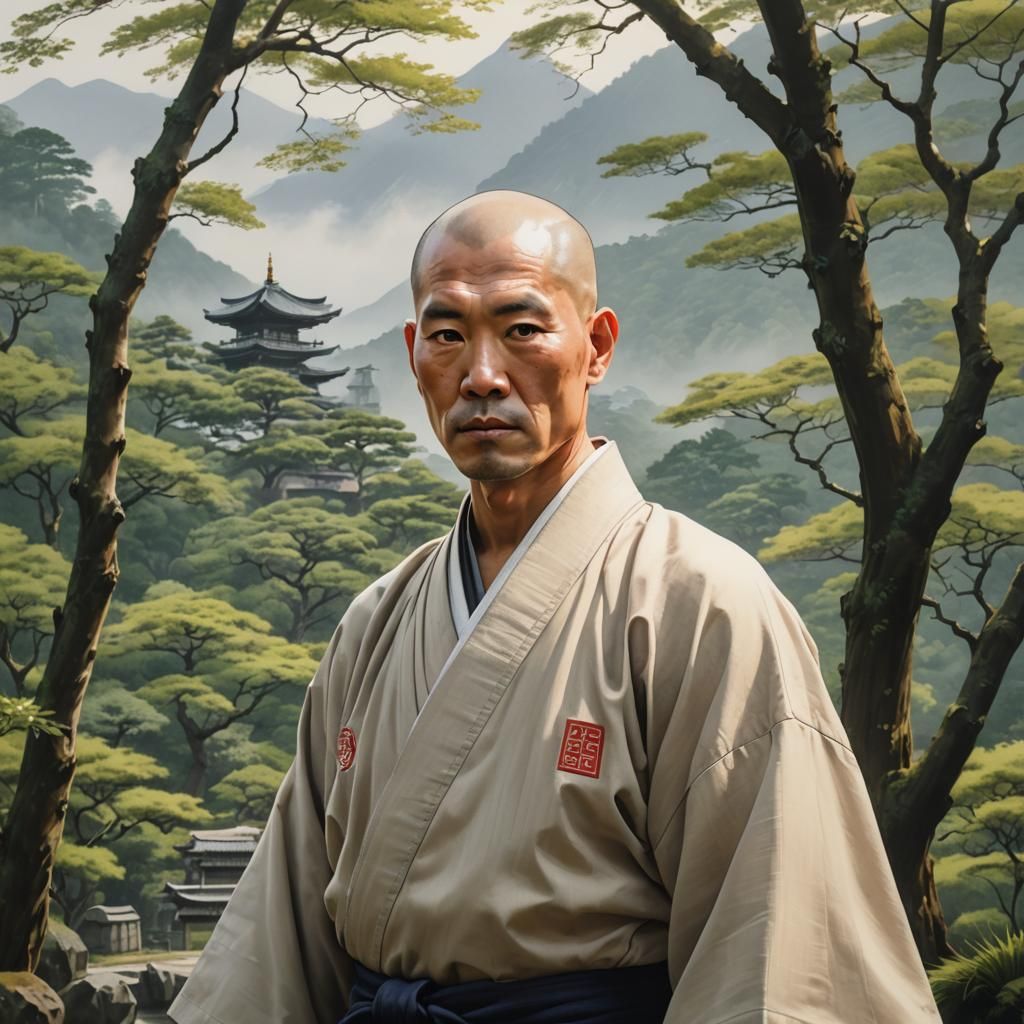 Gouken Portrait in Japanese Woodblock Style