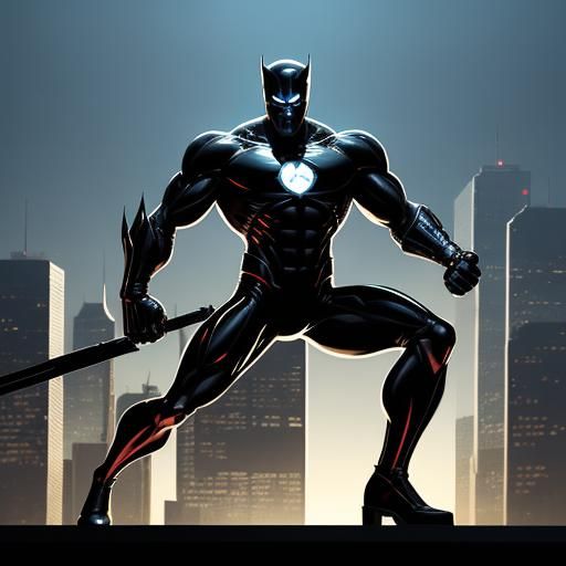 Enameled Glass Hero Figurine in Comic Book Style