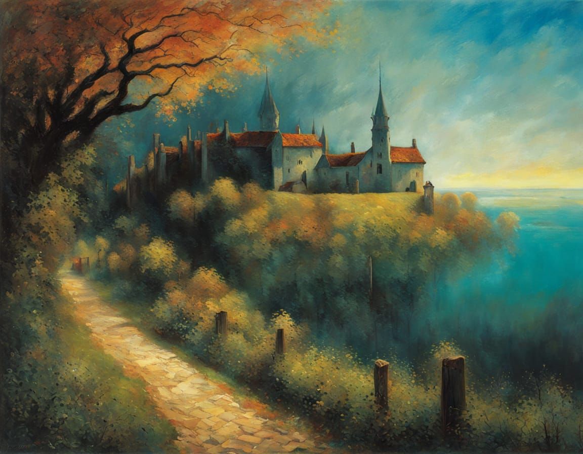 Impressionist and Surrealist Landscape as Digital Art