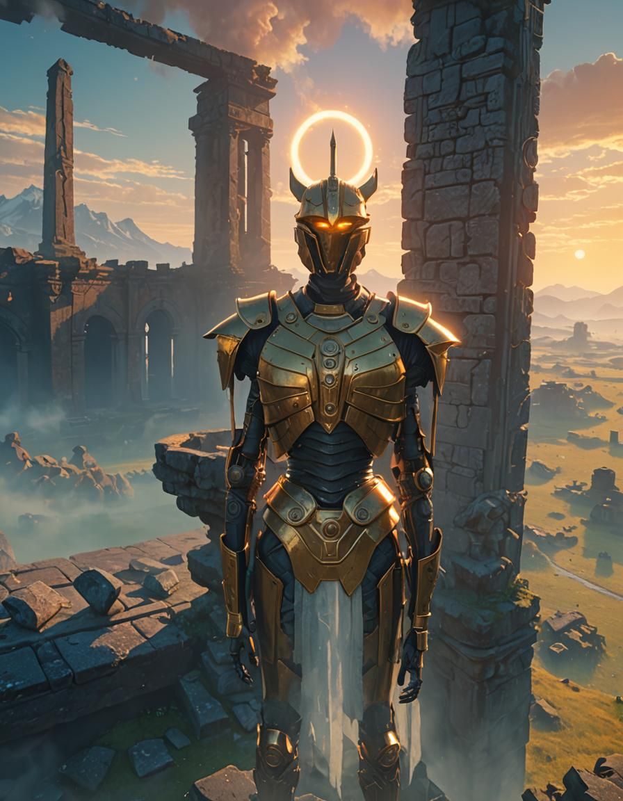 Mystical God in Ethereal Realm: 3D Render