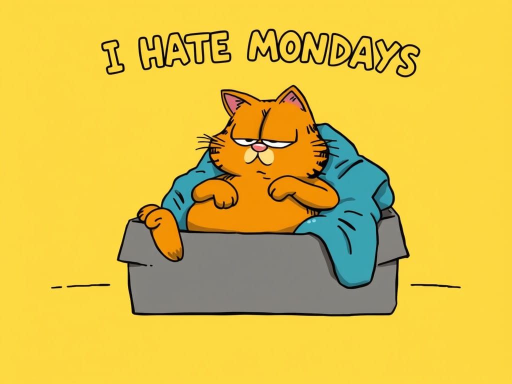 Chubby Ginger Cat in Cozy Box, Inspired by Cartoon Humour