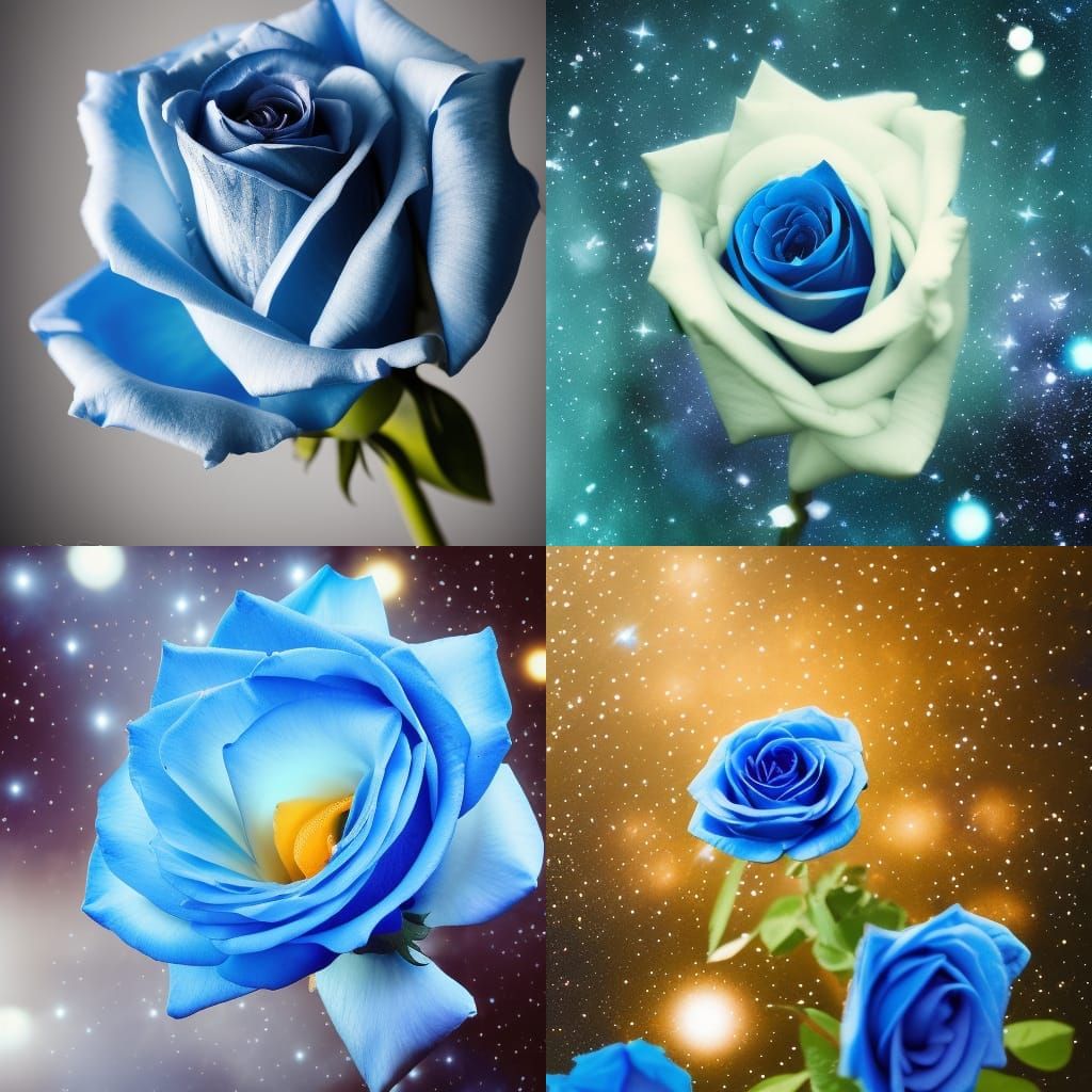 Blue Rose in Space: Professional Photography
