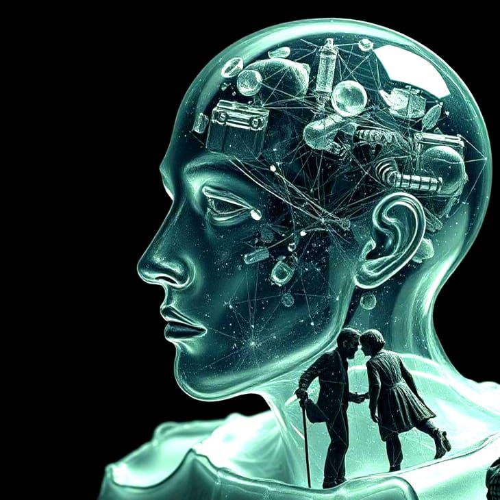 Enigmatic Fine Art Piece in One Color, Loaded with Symbolism