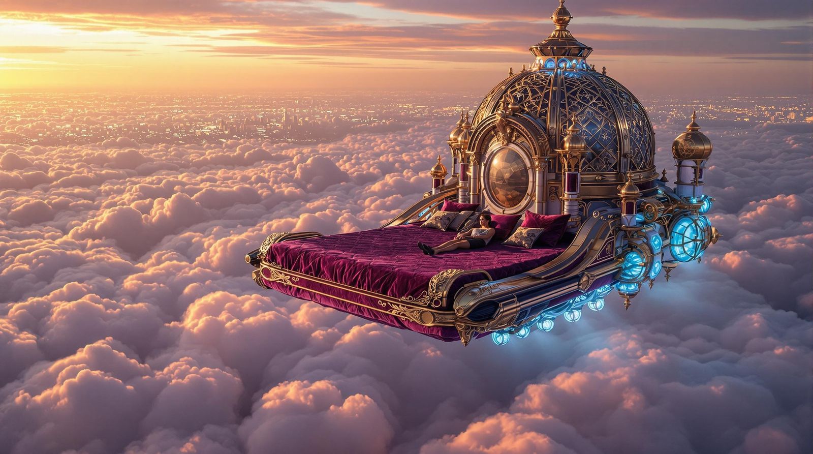 Dreamy Futuristic Bed Soars Through the Skies