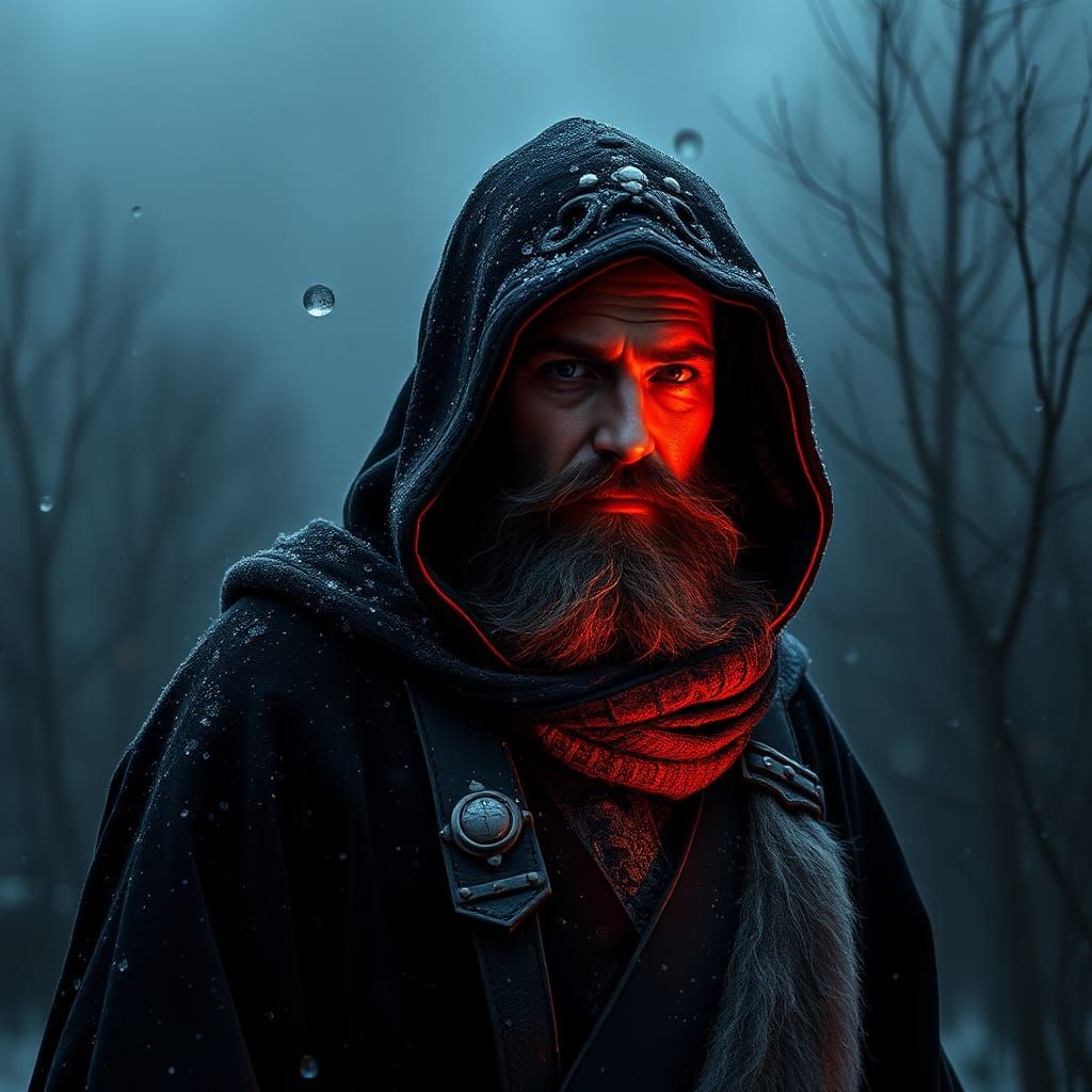 God of Fire and Shadow in Hyperrealistic Style