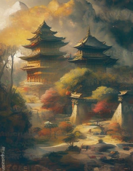 Elegant Woman Reading Letter in Gouache Style