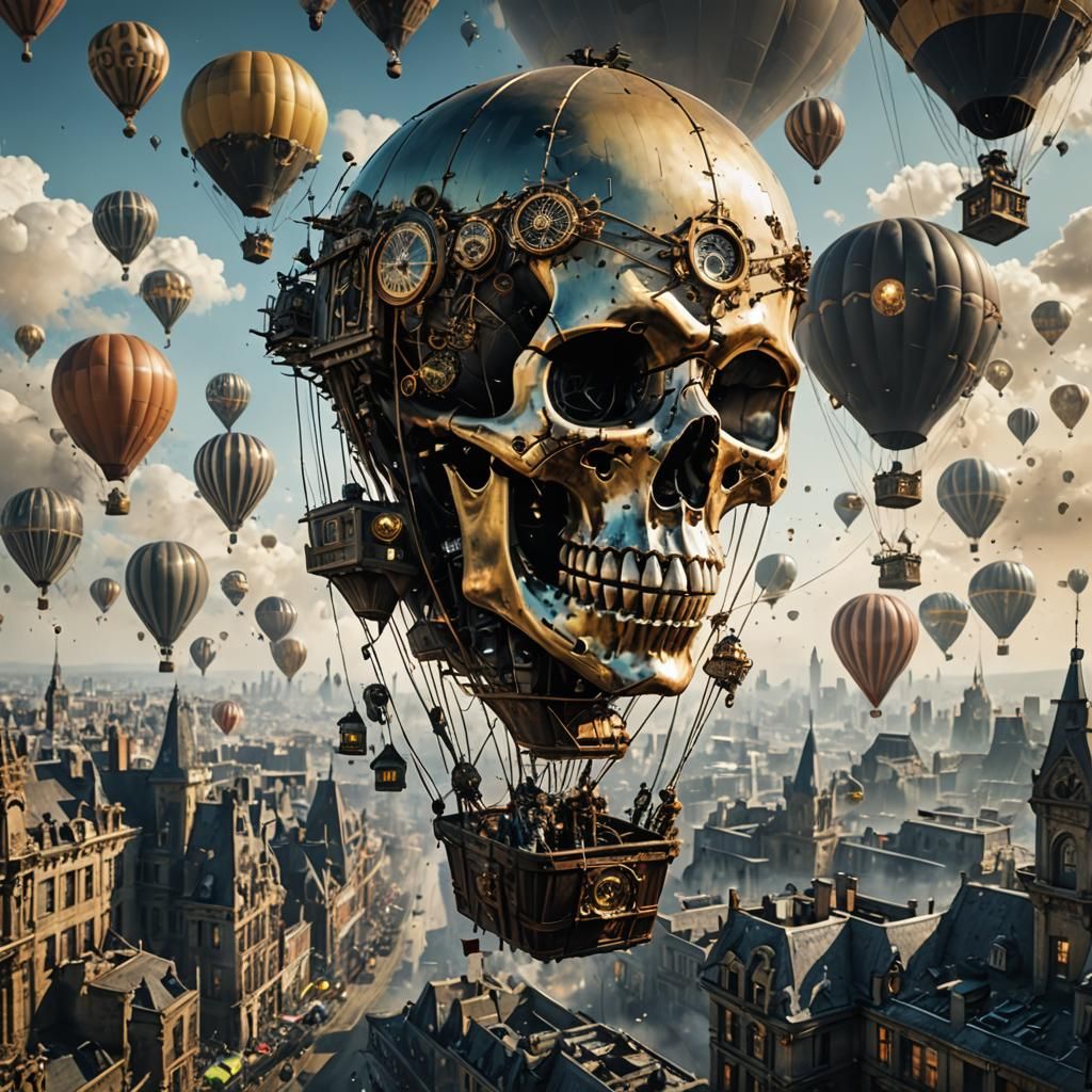hot air balloons Skull