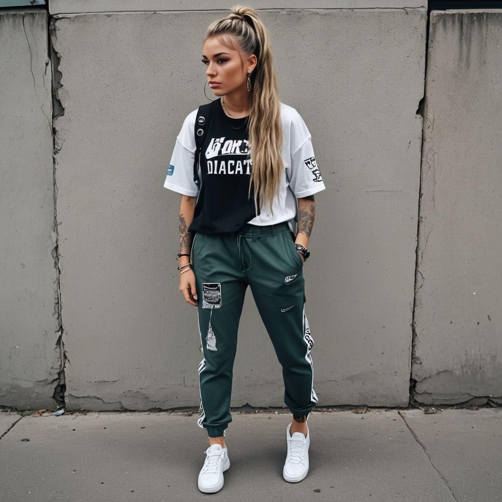 Cool Teen with Graffiti Skateboard in Abstract Art Style