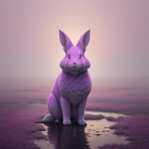 Low-Poly Marshland Rabbit in Pastel Hues
