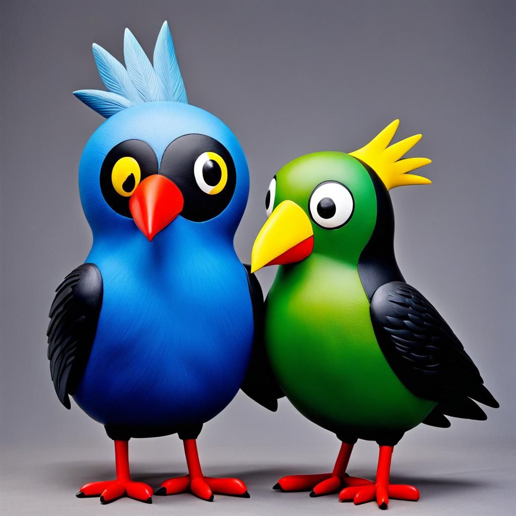 Abstract Birds in Surrealist Style