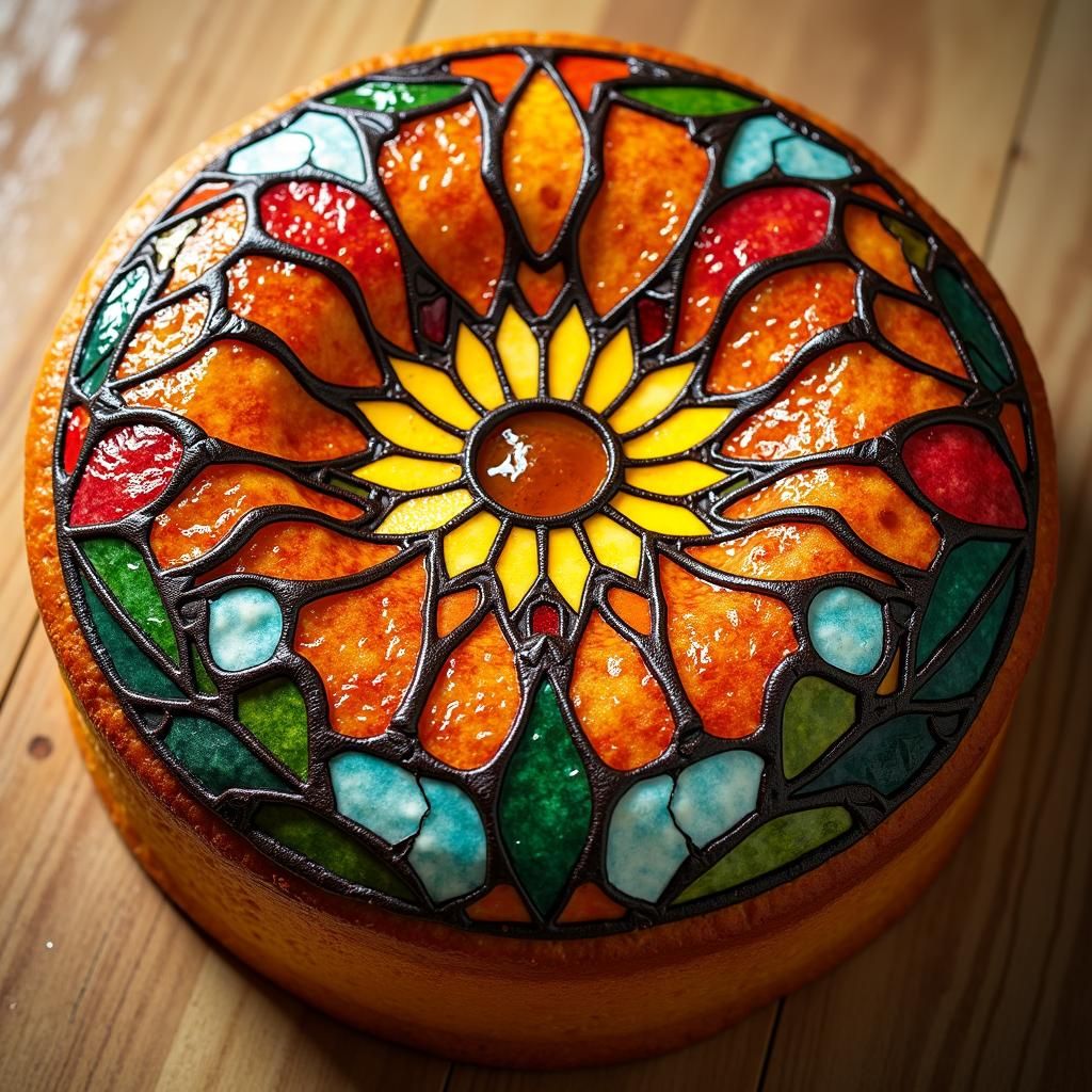 Stained Glass Cornbread in Art Nouveau Style