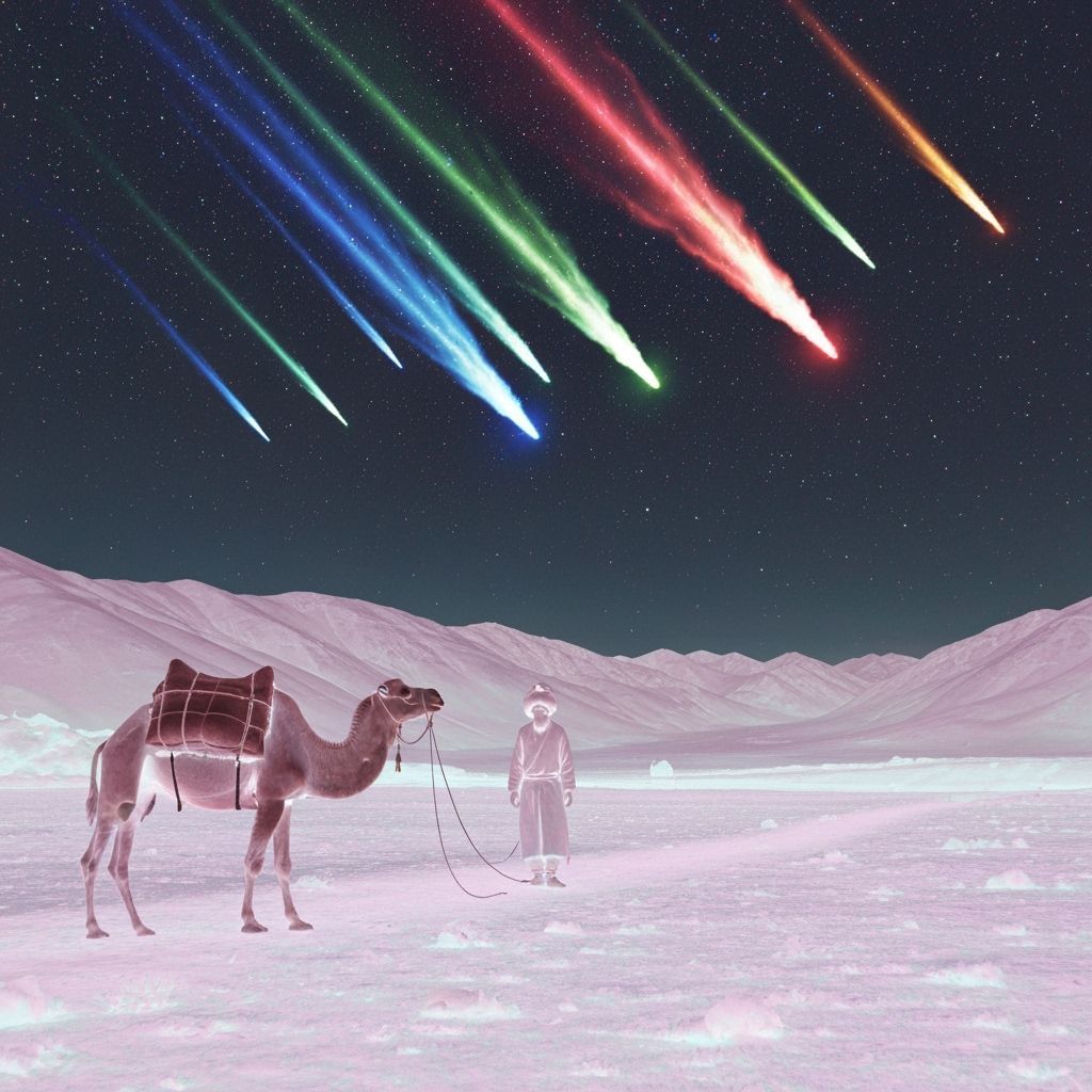 Nomad Watches Cosmic Storm Over Tajikistan Mountains