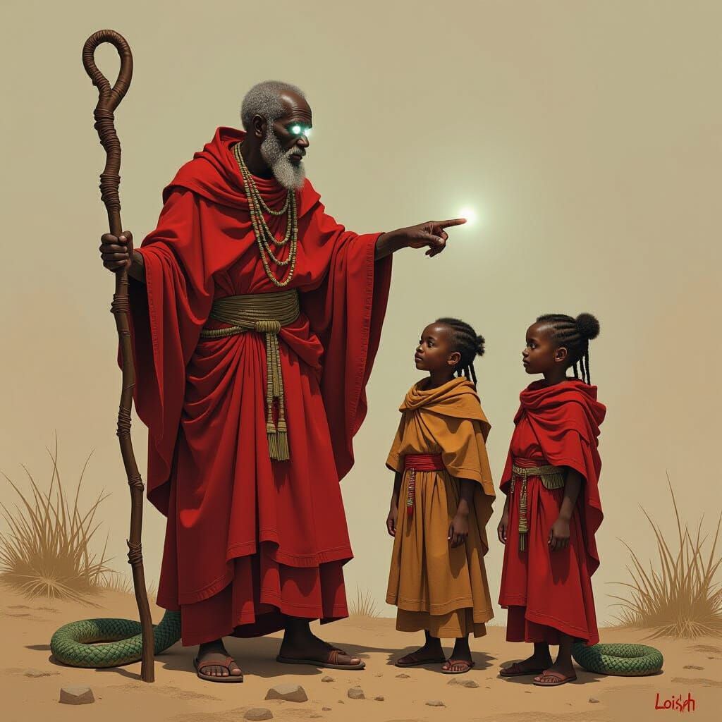 Mystical African Oracle Directs Twin Daughters