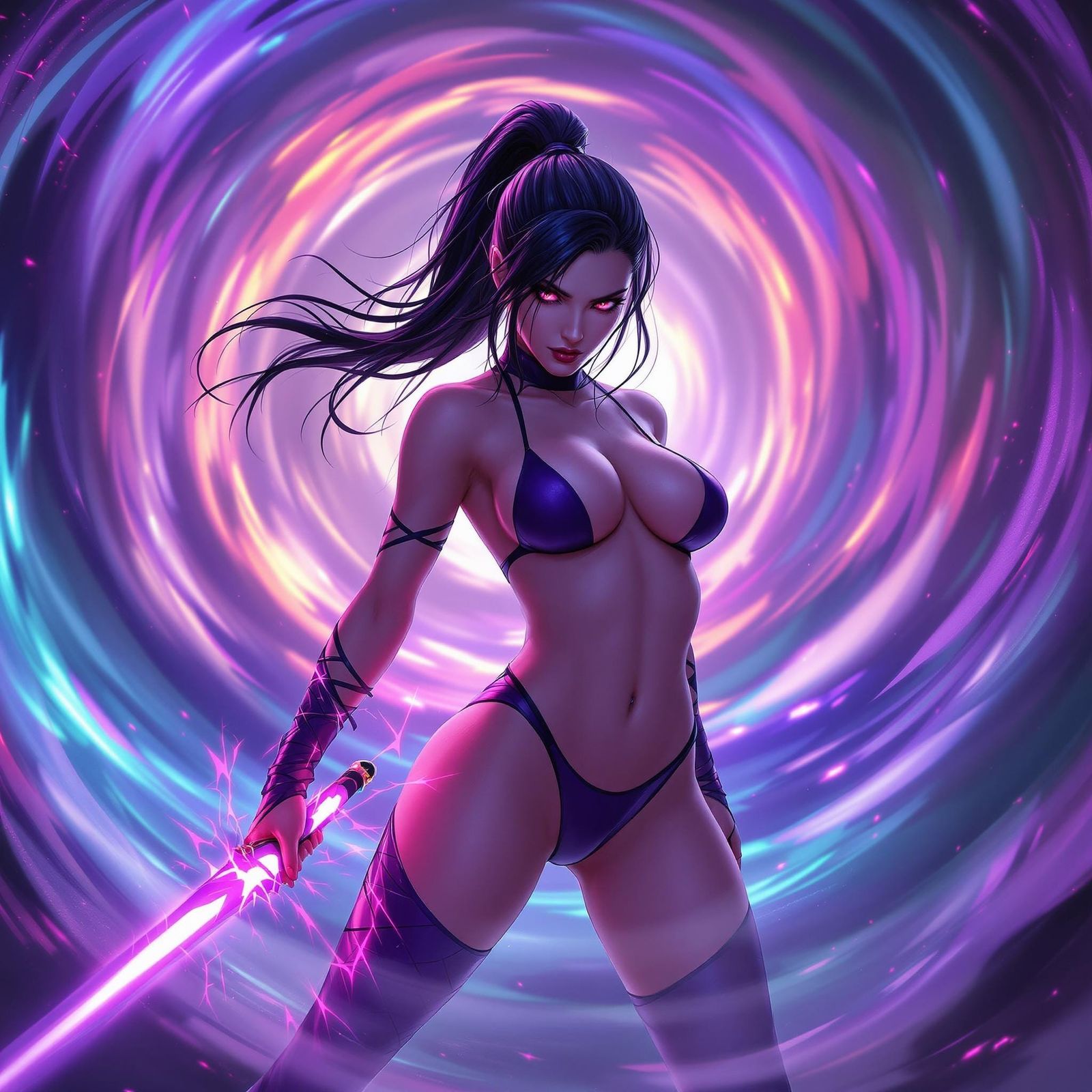 Fantasy Warrior Psylocke with Ethereal Light Sword in Dreaml...