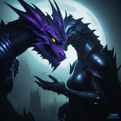 Cyberpunk Dragon Transformed: Dystopian Bioluminescence