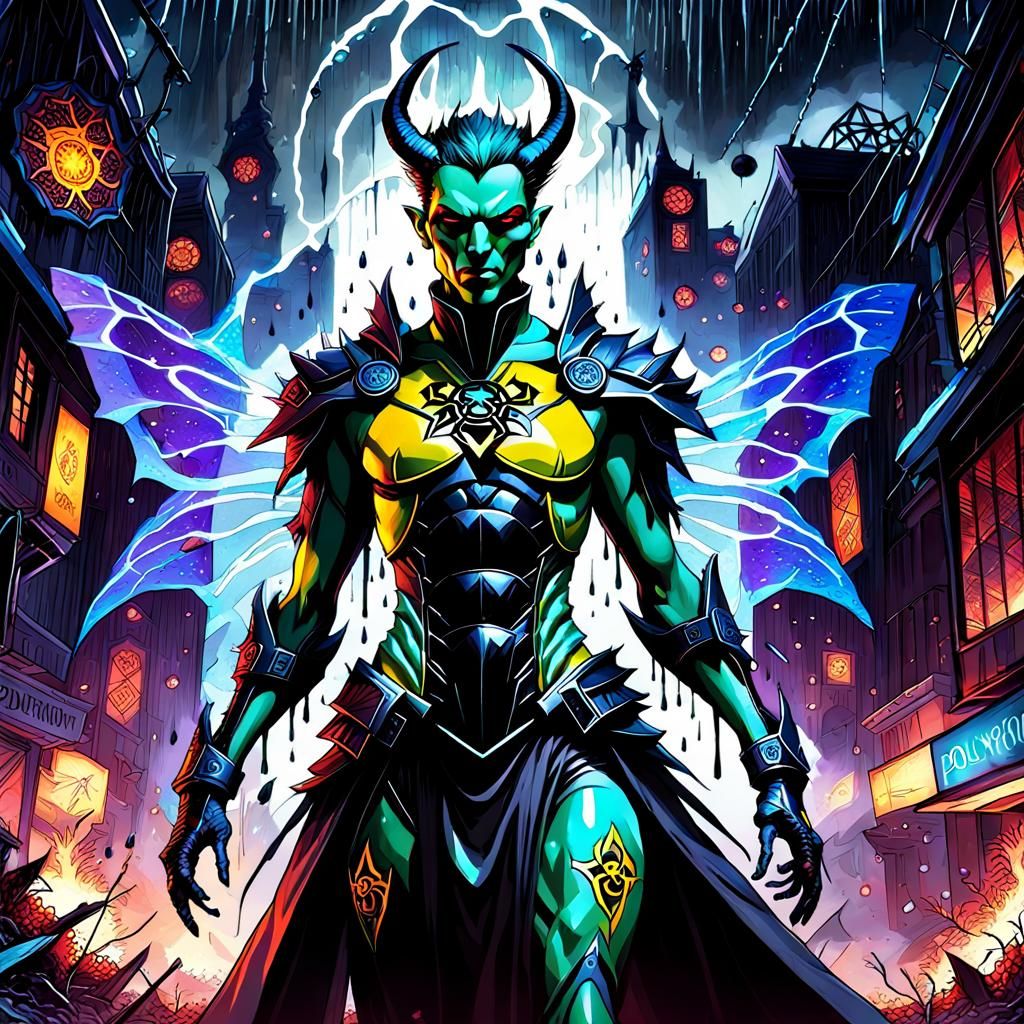 Forest Elf Portrait in Watercolor Style