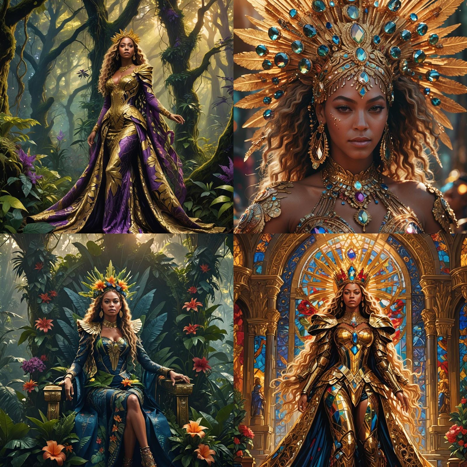 Beyoncé: Detailed Matte Painting in Deep Color