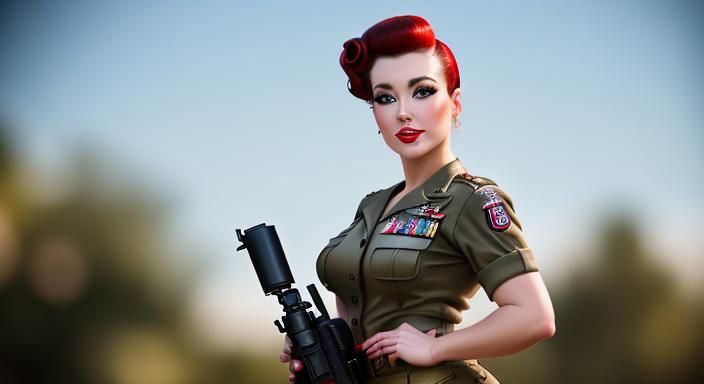 1950s Military Pin-Up Girl, Professional Photography