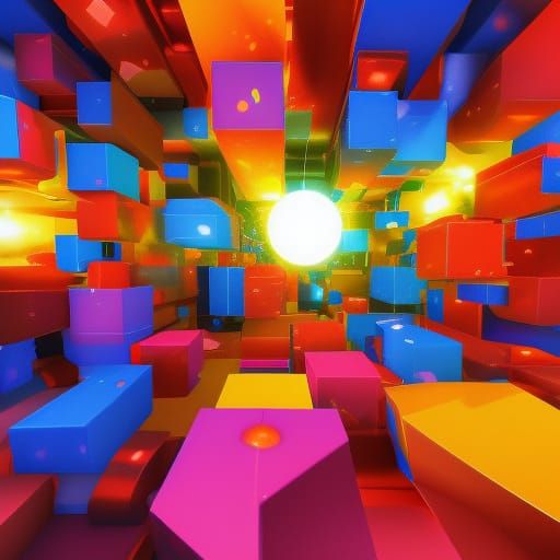 Abstract 3D Wallpaper with Geometric Shapes