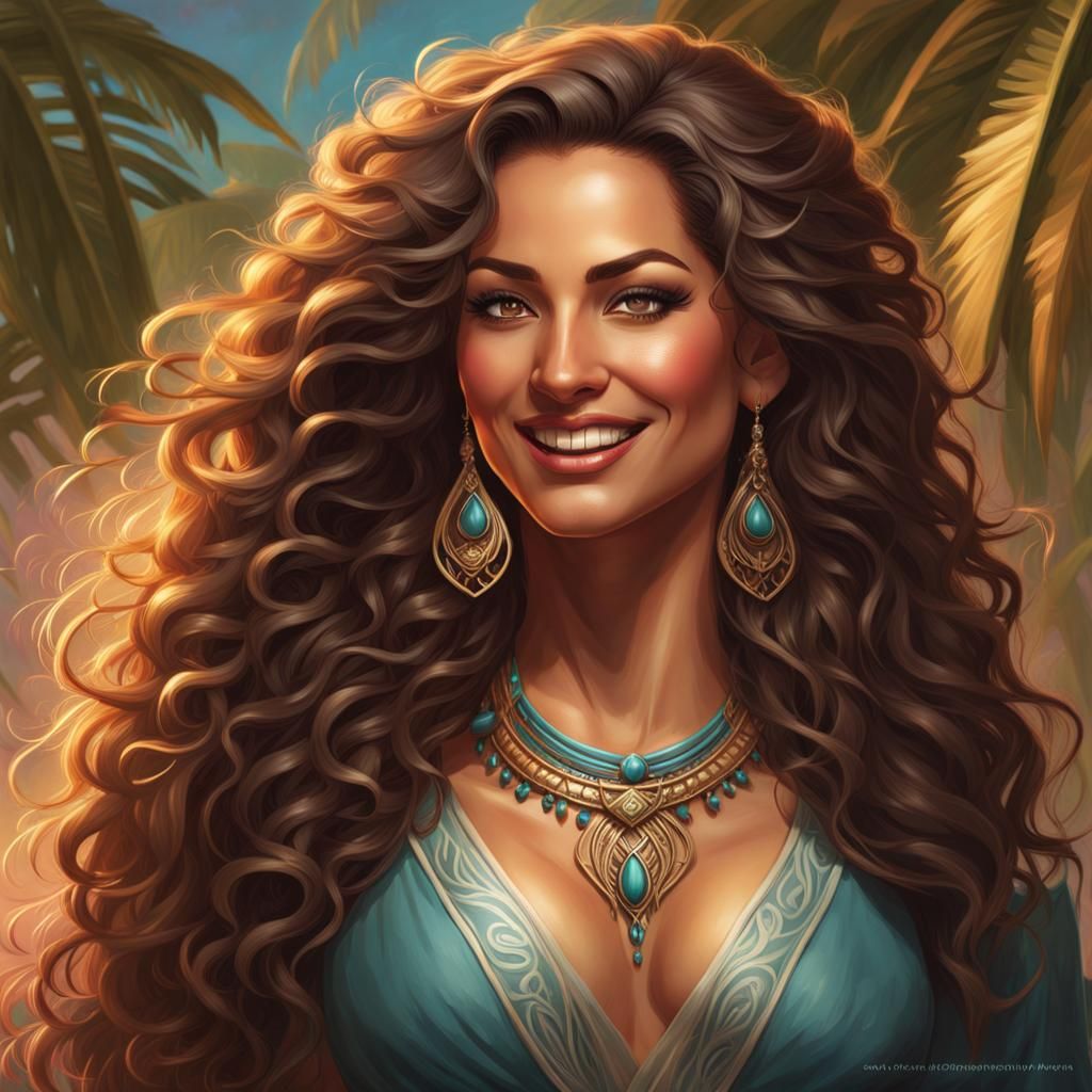 Polynesian Beauty in Art Nouveau Style