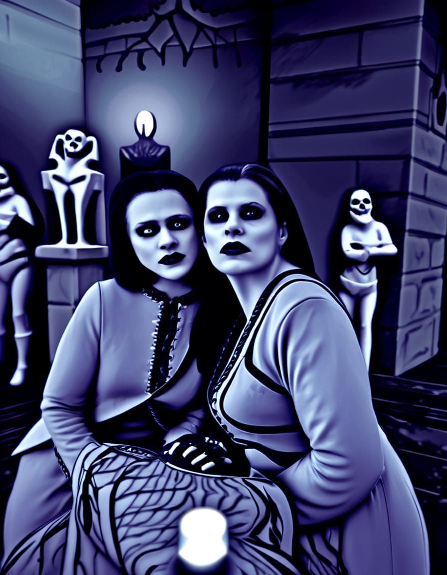 Mystical Forest: Gothic Vampires in Oil Painting Style