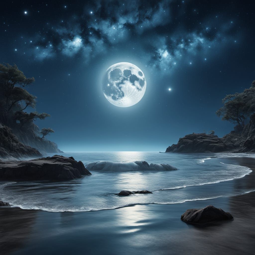 Ethereal Oceanic Dreamscape in Glassy Waters