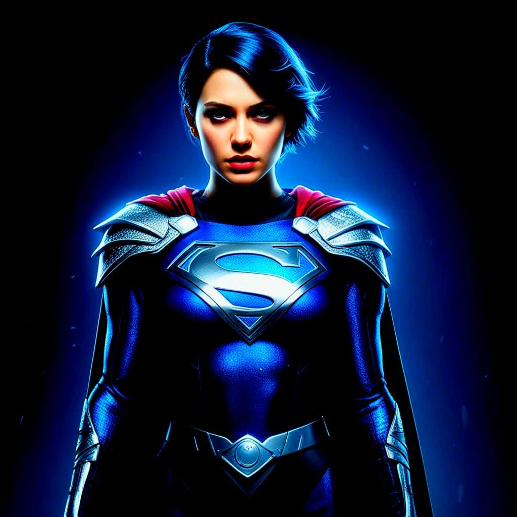 Gothic Viking Supergirl Hybrid in Silver and Black