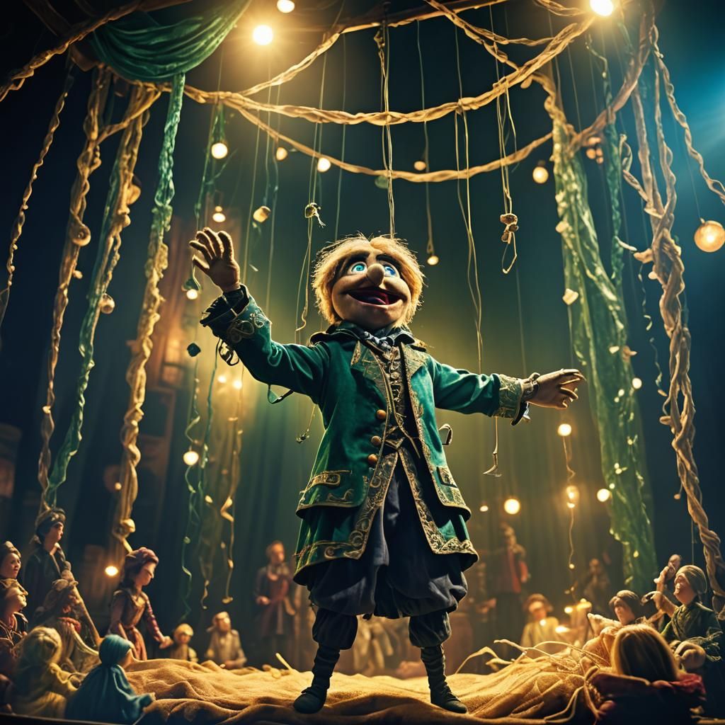 Dancing Puppet on Stage in Fantasy Concept Art