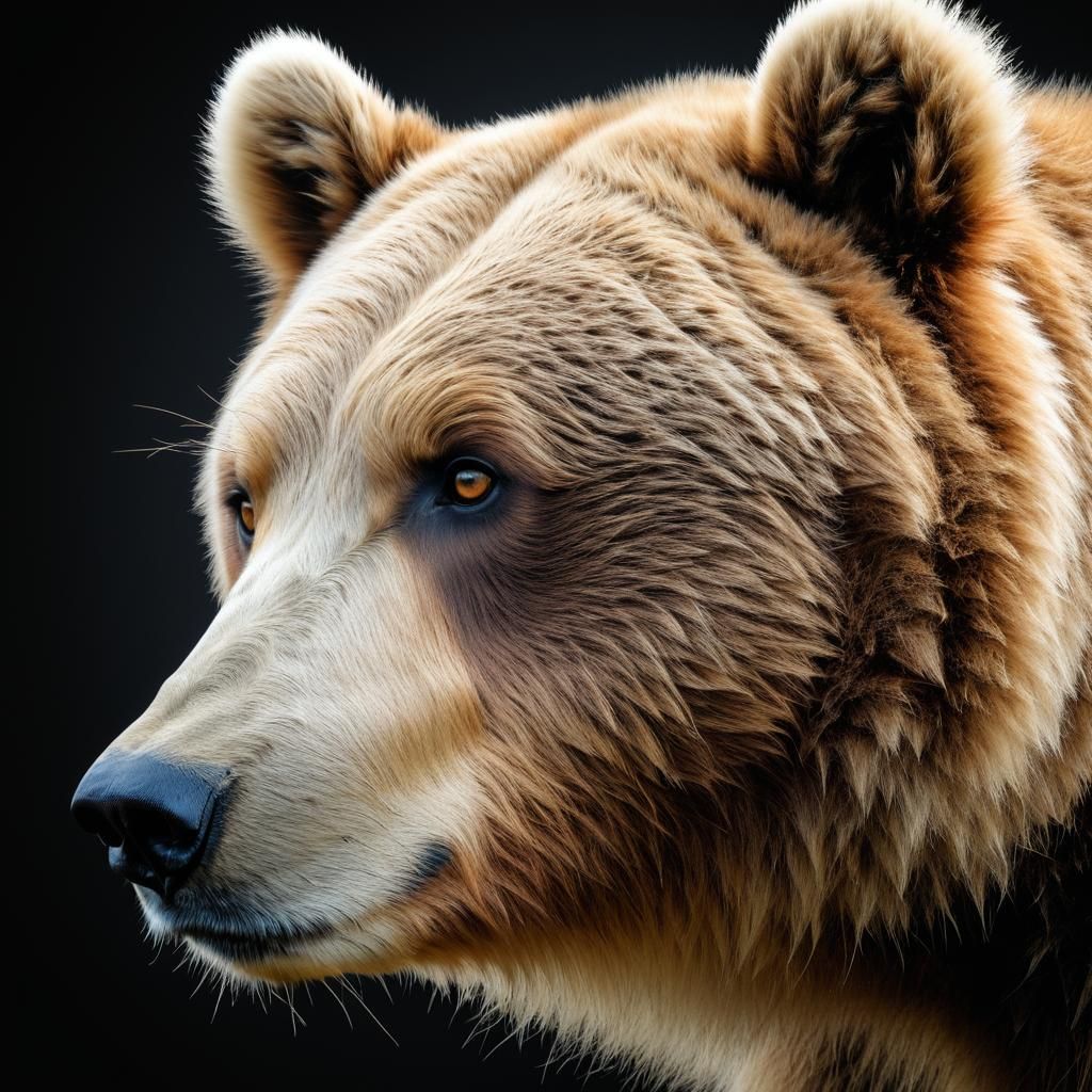 Kodiak Bear Close-up in Pastel Colors