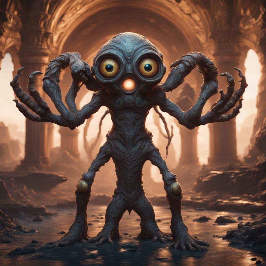 Jupiter Man with Four Arms, Detailed Digital Art