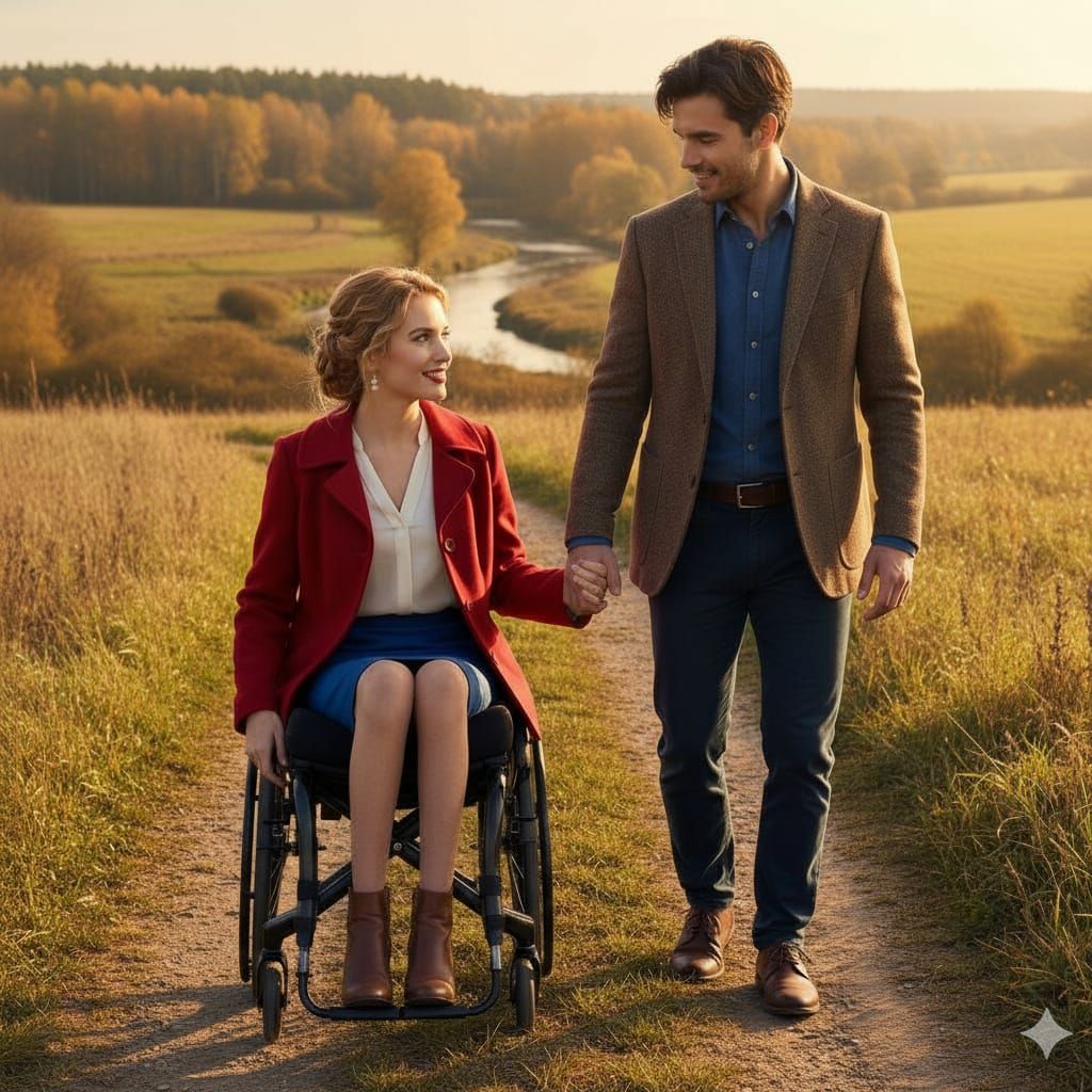 Couple in Autumn Countryside