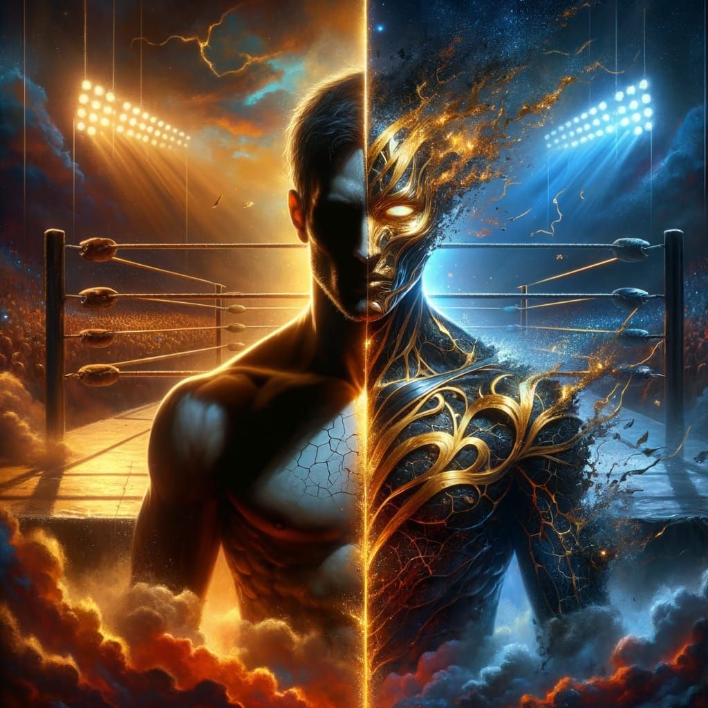 Fantasy Art: Shadowed Figure Embraces Darkness and Gold