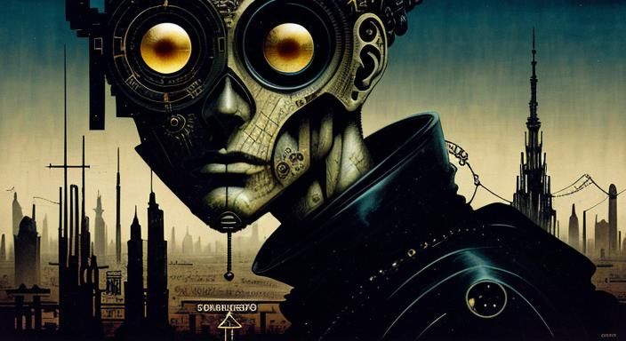 Disturbing Analog Horror Hourglass in Glitch Art Style