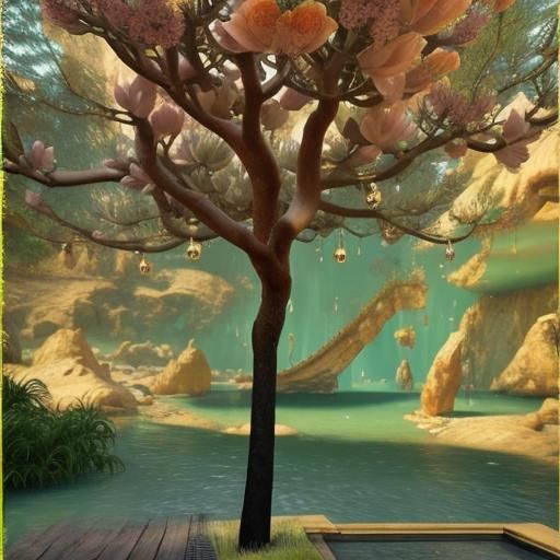 Psychedelic Babylonian Dragon in Surreal CGI Art