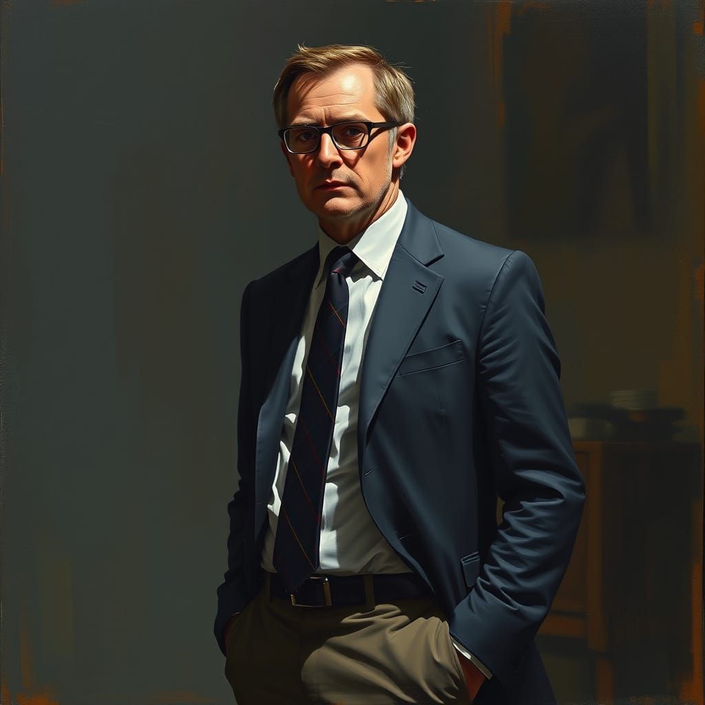 Expressive Portrait of a Man in Suit
