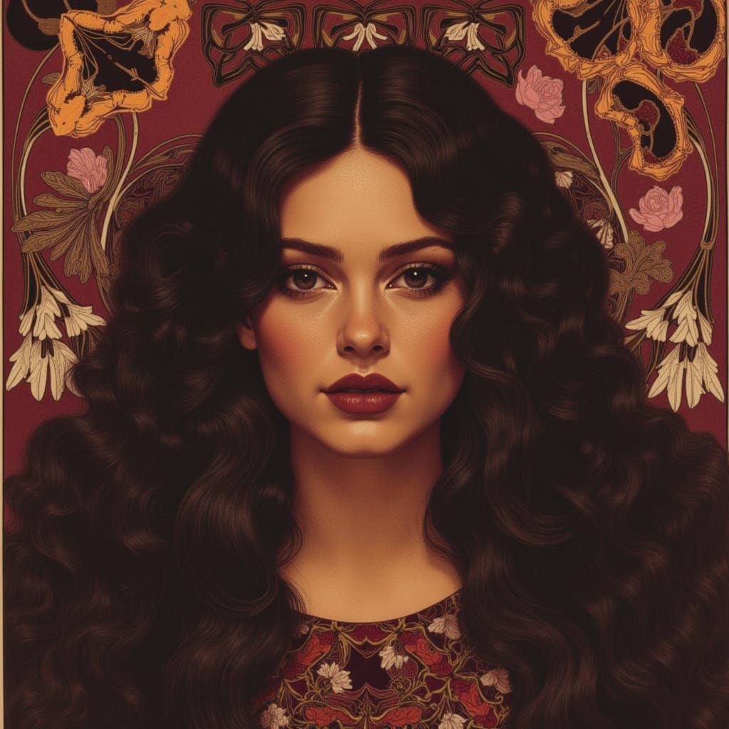Dark Fantasy Princess Portrait in Collage Art Style
