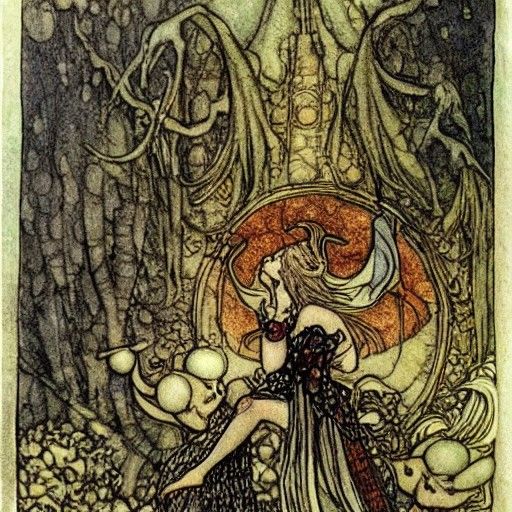 Na'amah Fairy Tale Illustration in Rackham Style