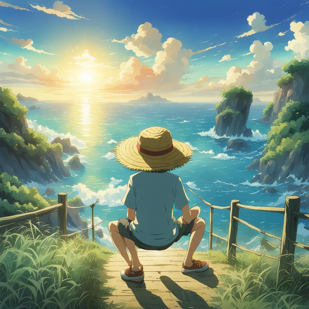 Straw Hats Discover One Piece: Studio Ghibli Style