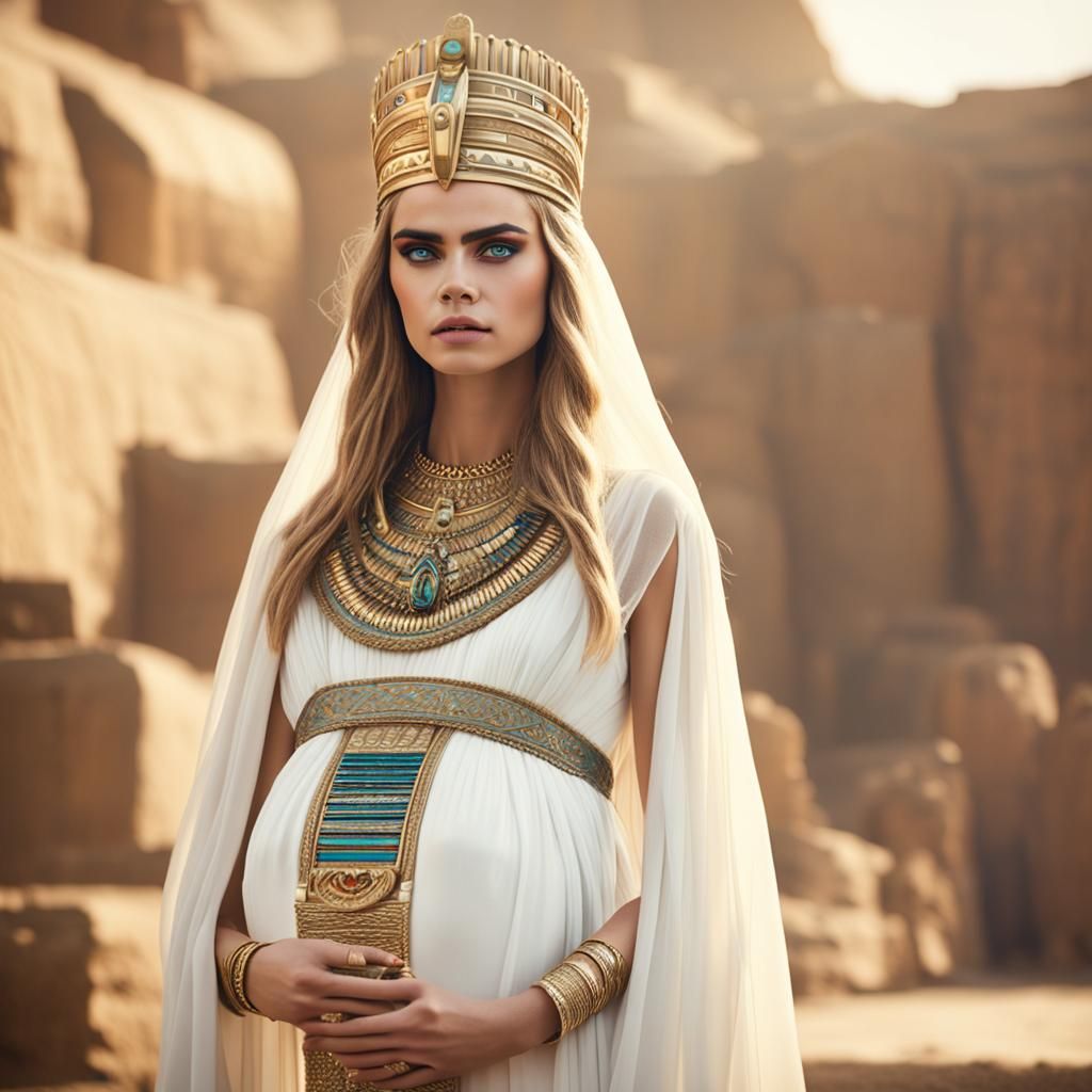 Pregnant Egyptian Queen Portrait: Professional Photography