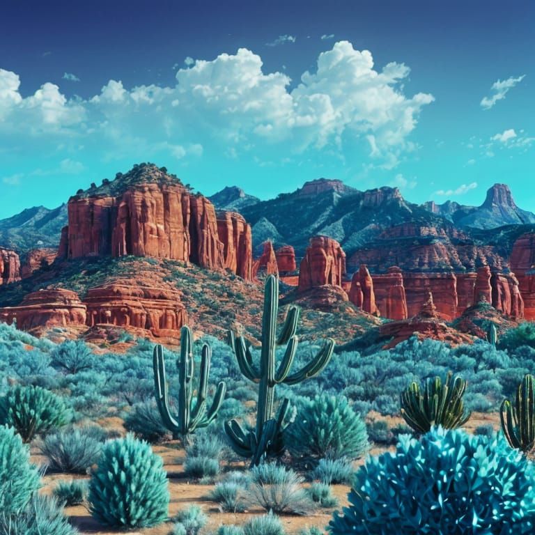 Vibrant Turquoise Landscape in Sedona Arizona