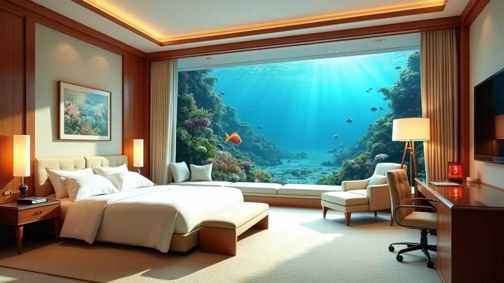 Luxury Hotel Suite with Underwater View