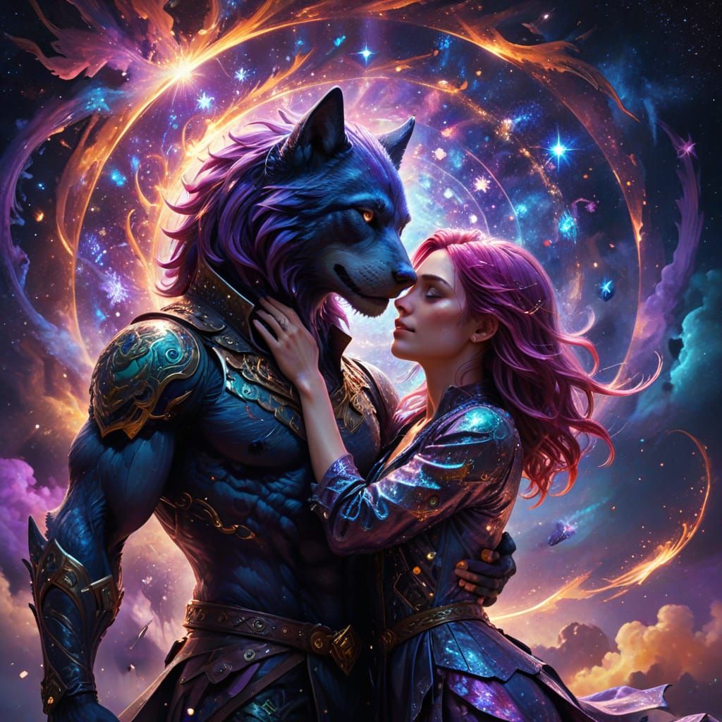 Ethereal Love Amidst Cosmic Vortex