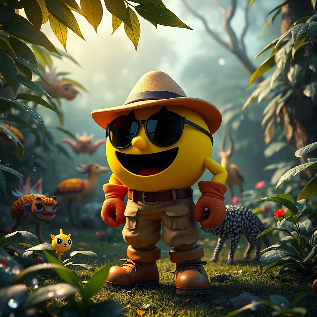 Pac-Man's Indian Safari: A Digital Art Concept