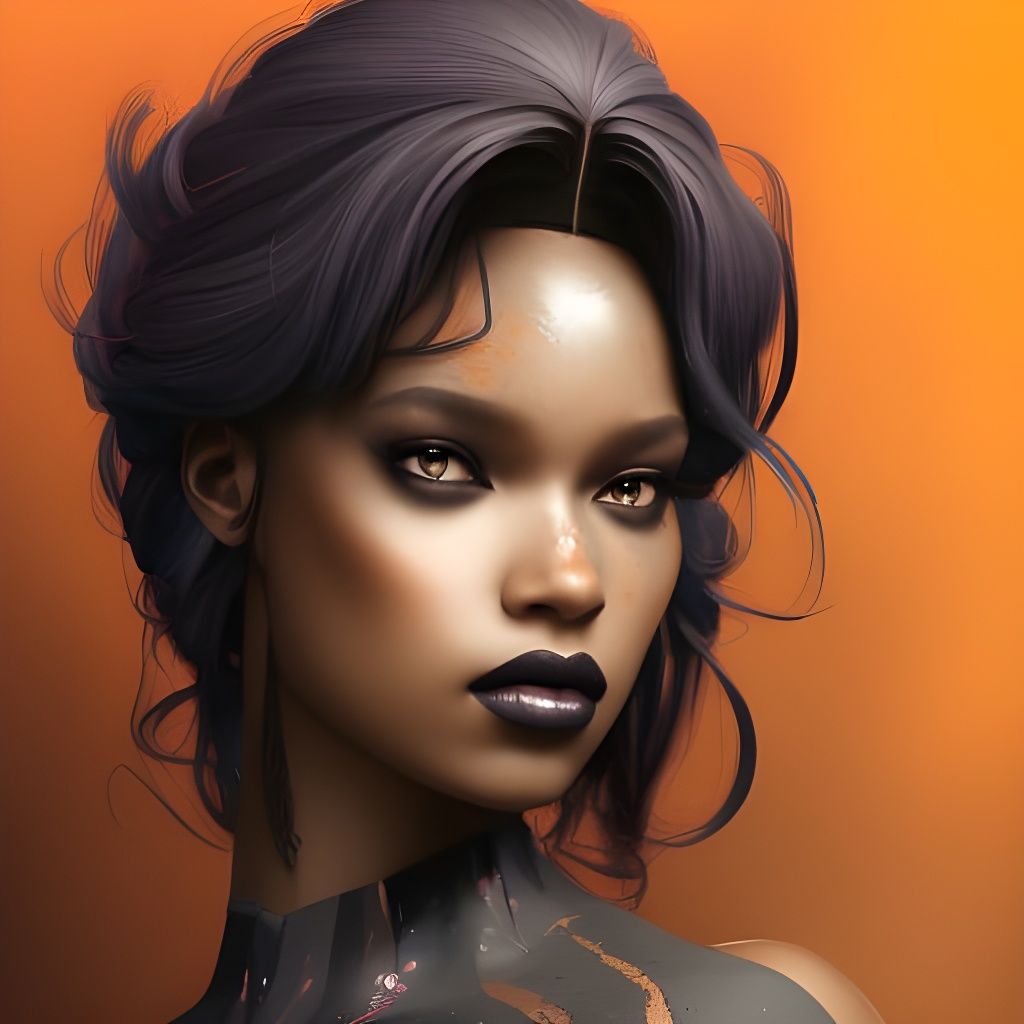 Black Gothic Barbie Portrait in Artgerm Style